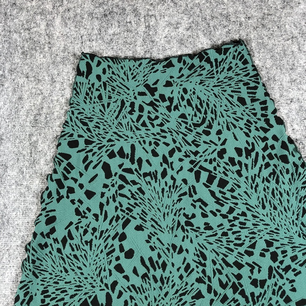 Haystacks Women's Skirt Size XS Green Black Abstract A-Line Pull-On - Picture 11 of 16